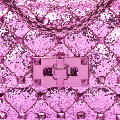 Valentino Garavani Glitter Mini Rockstud Spike Shoulder Bag Water Lilac 7 of 12