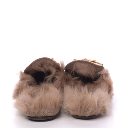 Gucci GG Monogram Fur Mens Princetown Slippers 12 Beige Ruggine Rust 7 of 9