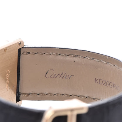 Cartier 18K Yellow Gold Alligator 26mm Tank Louis Quartz Watch 8 of 14