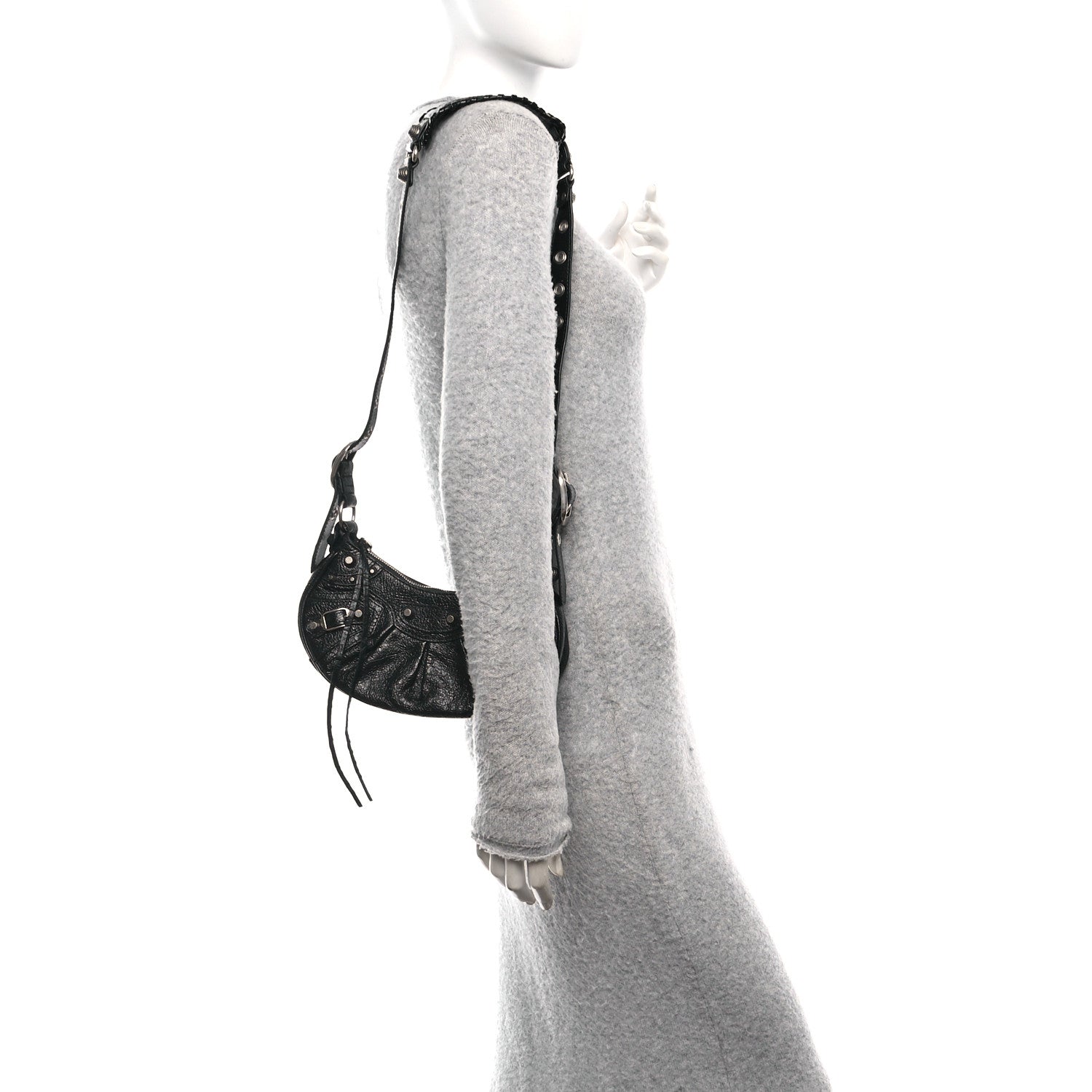 Balenciaga Agneau Arena Le Cagole Shoulder Bag XS Black 2 of 13
