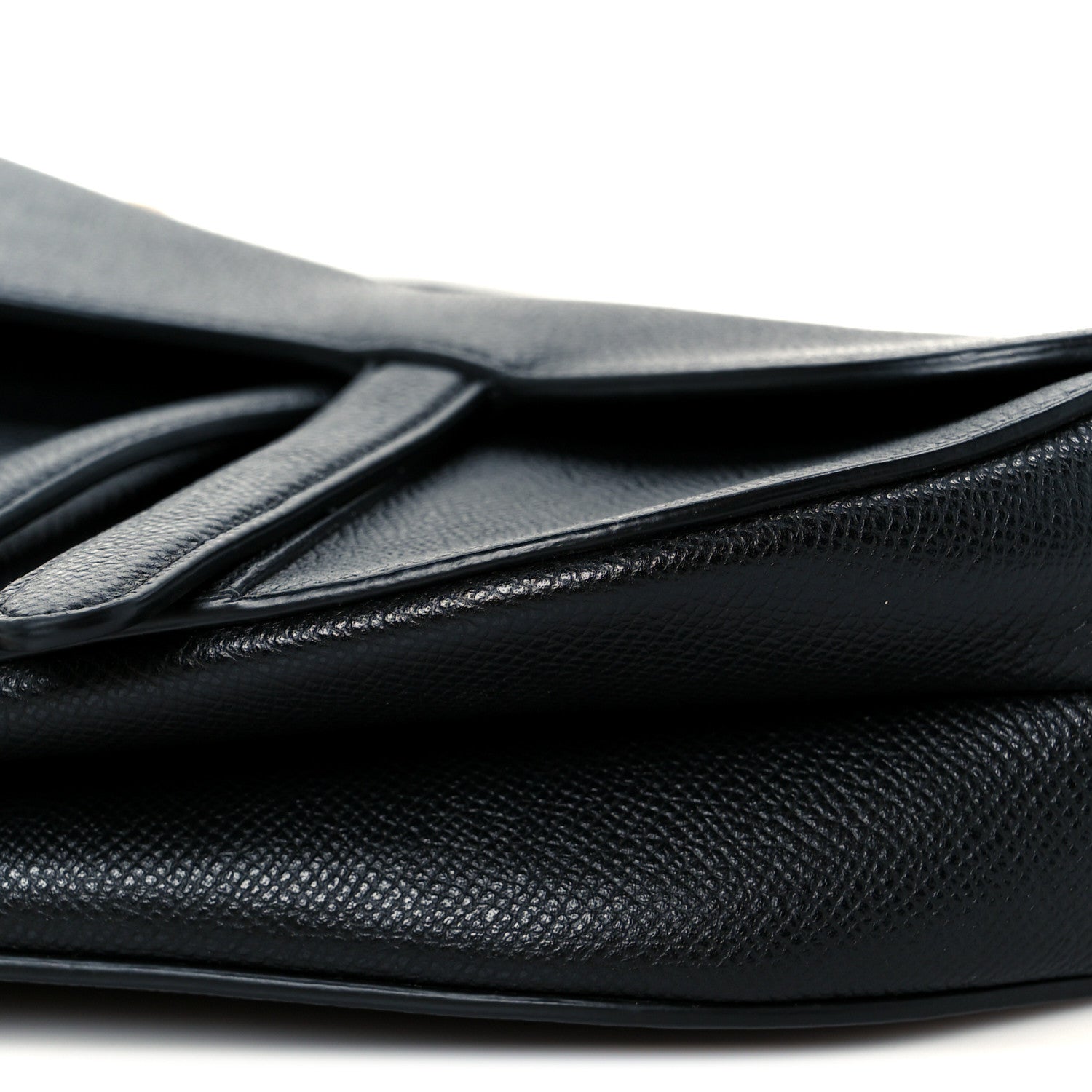 Christian Dior Grained Calfskin Saddle Bag Black 10 of 11