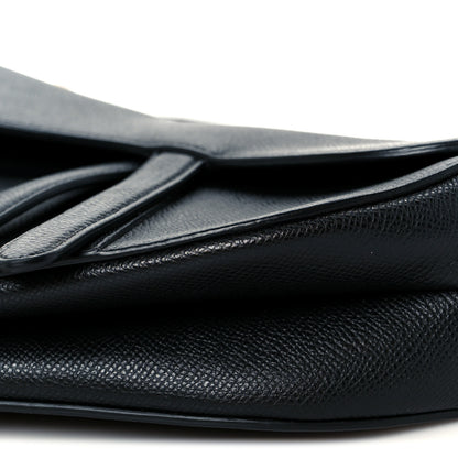 Christian Dior Grained Calfskin Saddle Bag Black 10 of 11