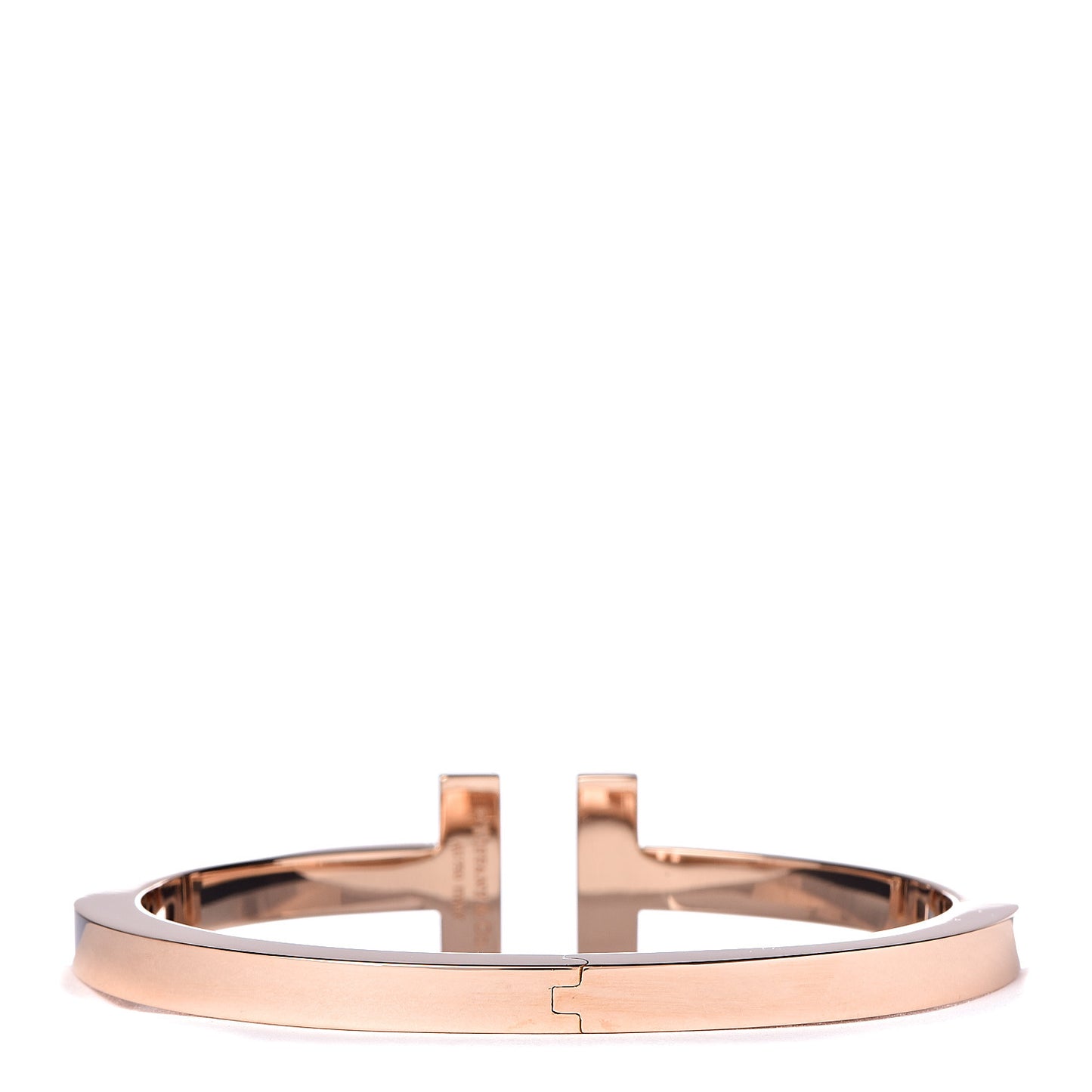 18K Rose Gold Diamond T Square Pave Bracelet