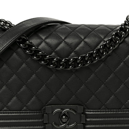 Chanel Calfskin Quilted Medium Boy Flap So Black 8 of 11