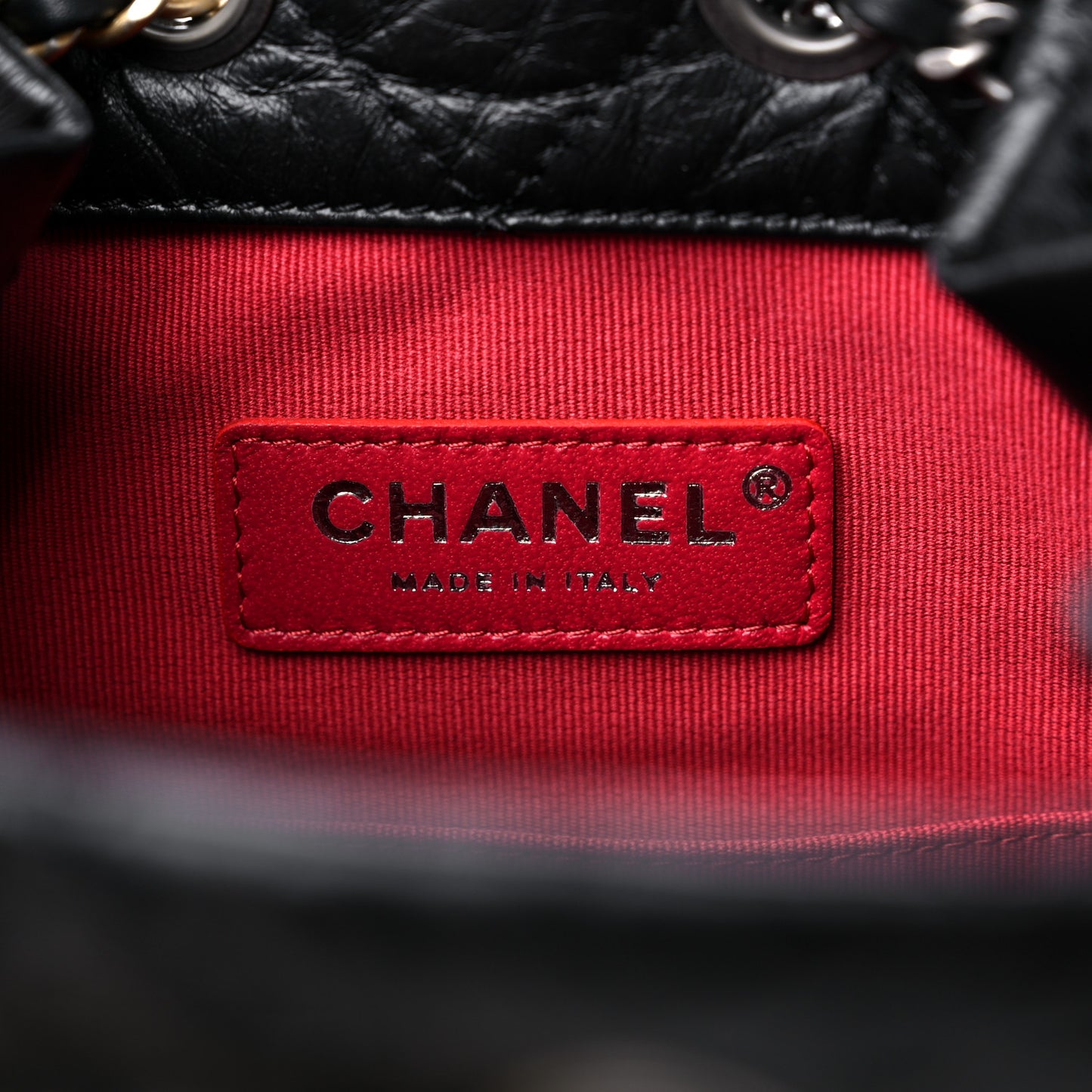 Aged Calfskin Quilted Small Gabrielle Backpack Black