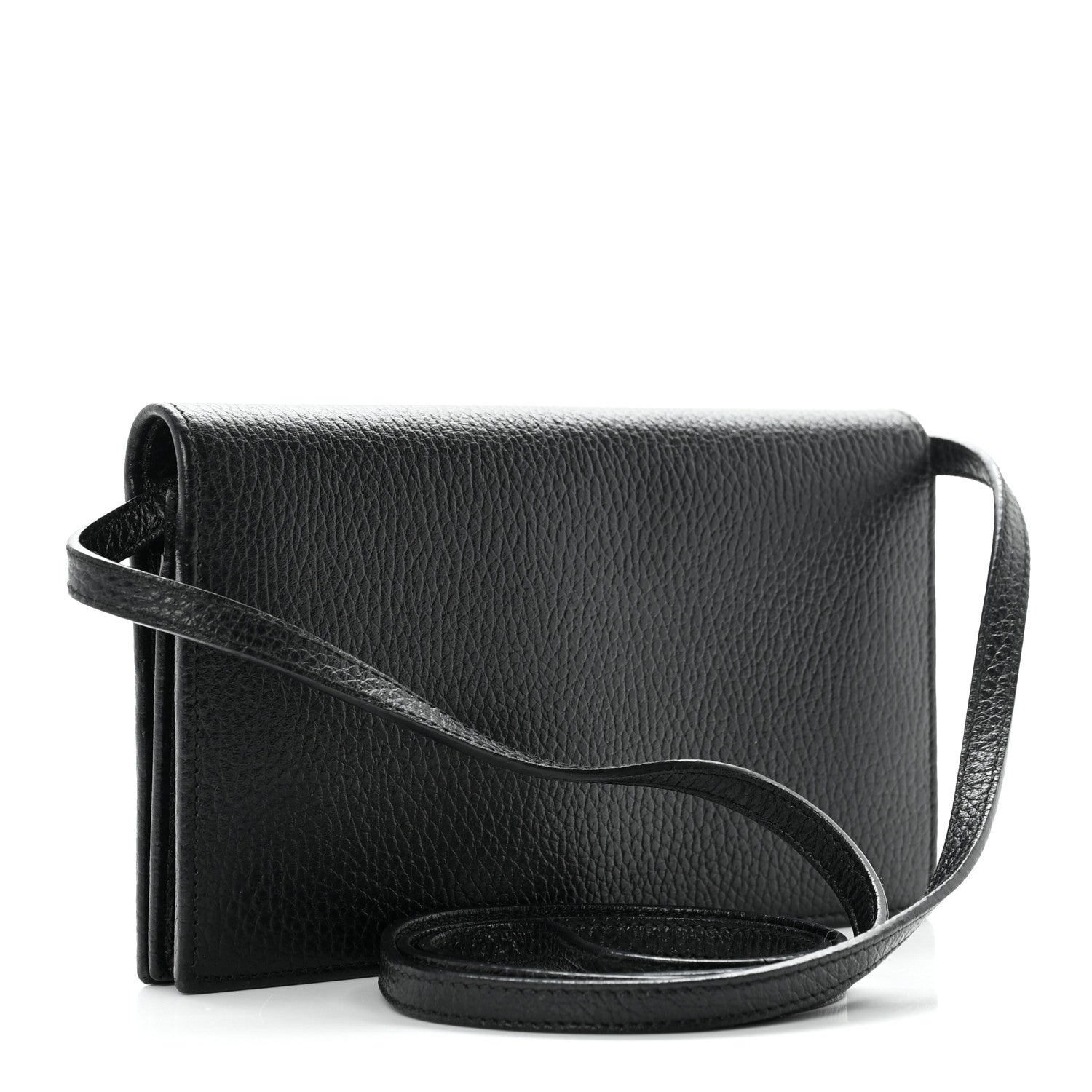 Gucci Dollar Calfskin Mini Swing Wallet Bag Black 2 of 8