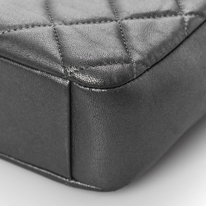 Chanel Metallic Calfskin Quilted Small Ballerine Camera Case Grey 9 of 15