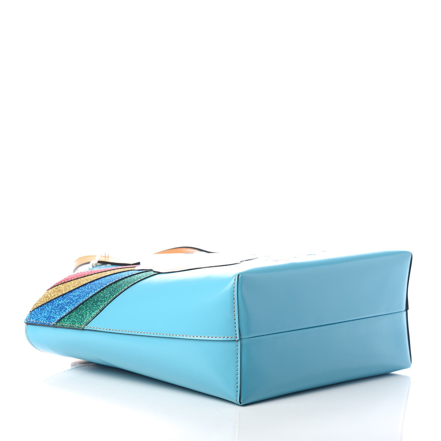 Gucci Calfskin Childrens Rainbow Tote Blue 4 of 9