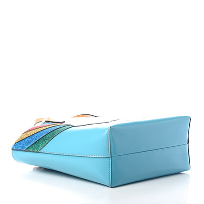 Gucci Calfskin Childrens Rainbow Tote Blue 4 of 9