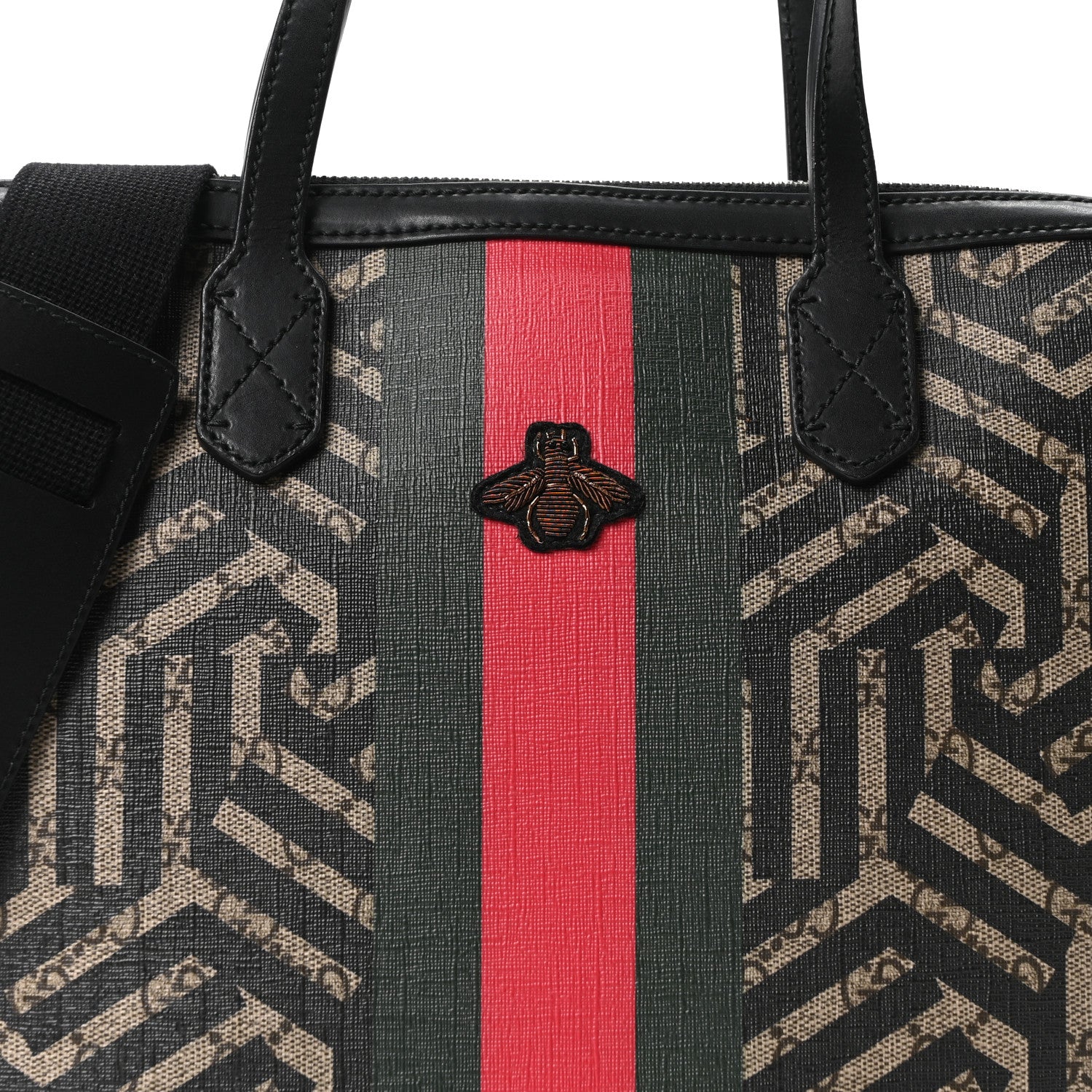 Gucci GG Supreme Monogram Caleido Web Briefcase Black 1874218