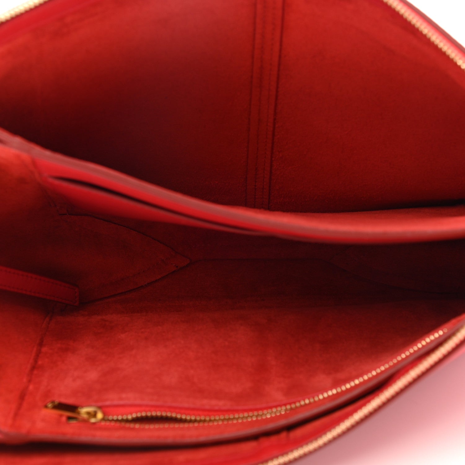 Celine Supple Natural Calfskin Tri-Fold Clutch Coquelicot 5 of 10