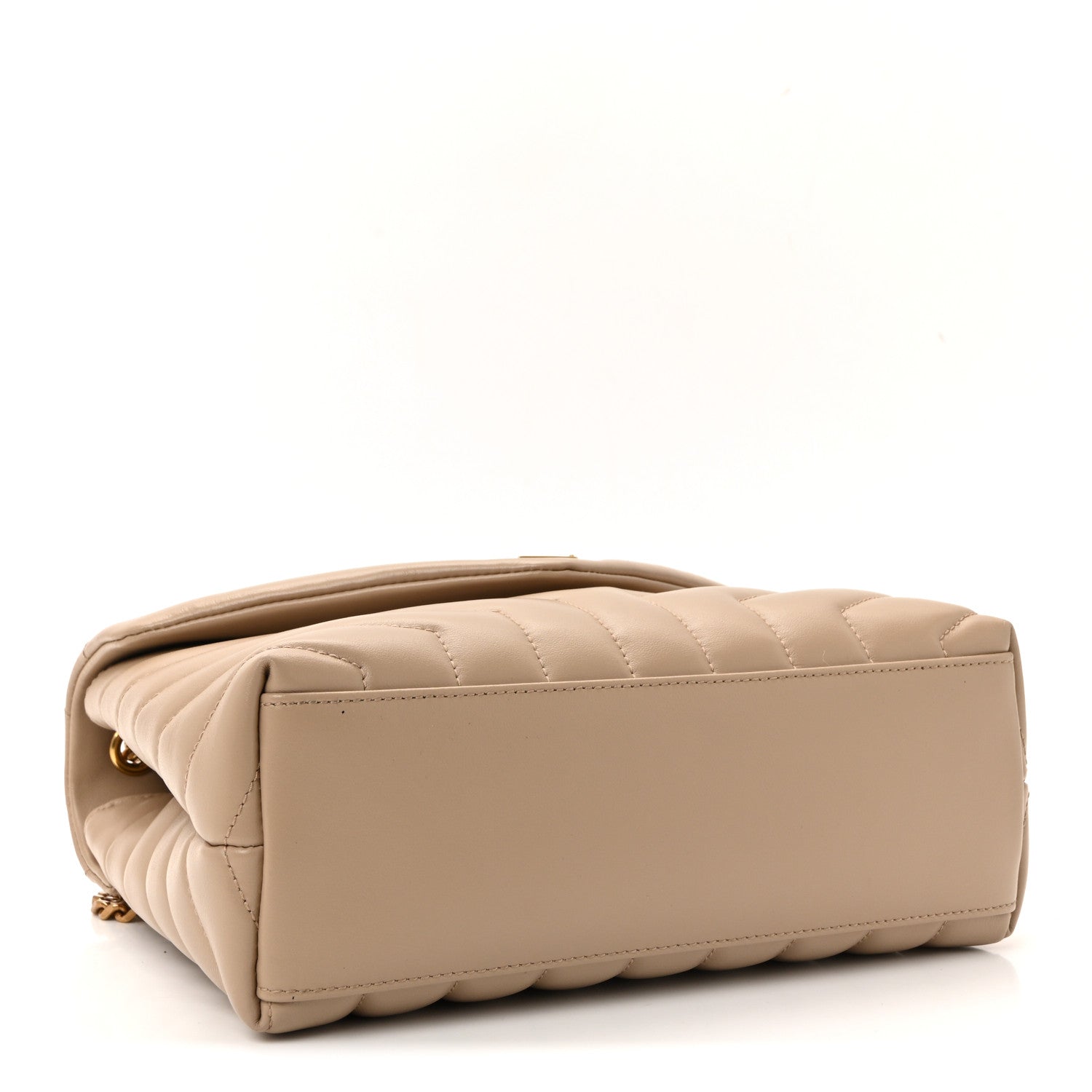 Saint Laurent Calfskin Y Quilted Monogram Small Loulou Chain Satchel Dark Beige 4 of 10