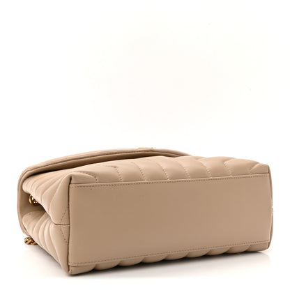 Saint Laurent Calfskin Y Quilted Monogram Small Loulou Chain Satchel Dark Beige 4 of 10