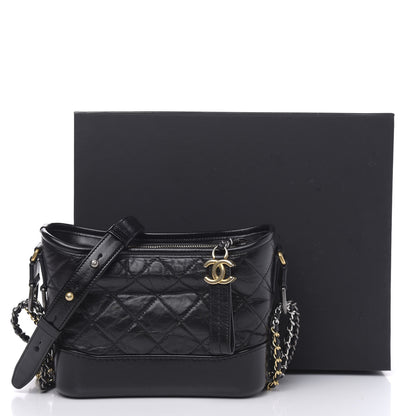 Chanel Aged Calfskin Quilted Small Gabrielle Hobo Black 14 of 14