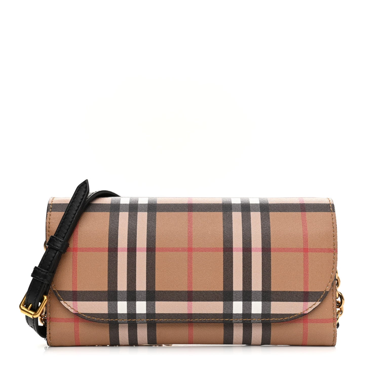 Vintage Check Henley Wallet On Chain Black