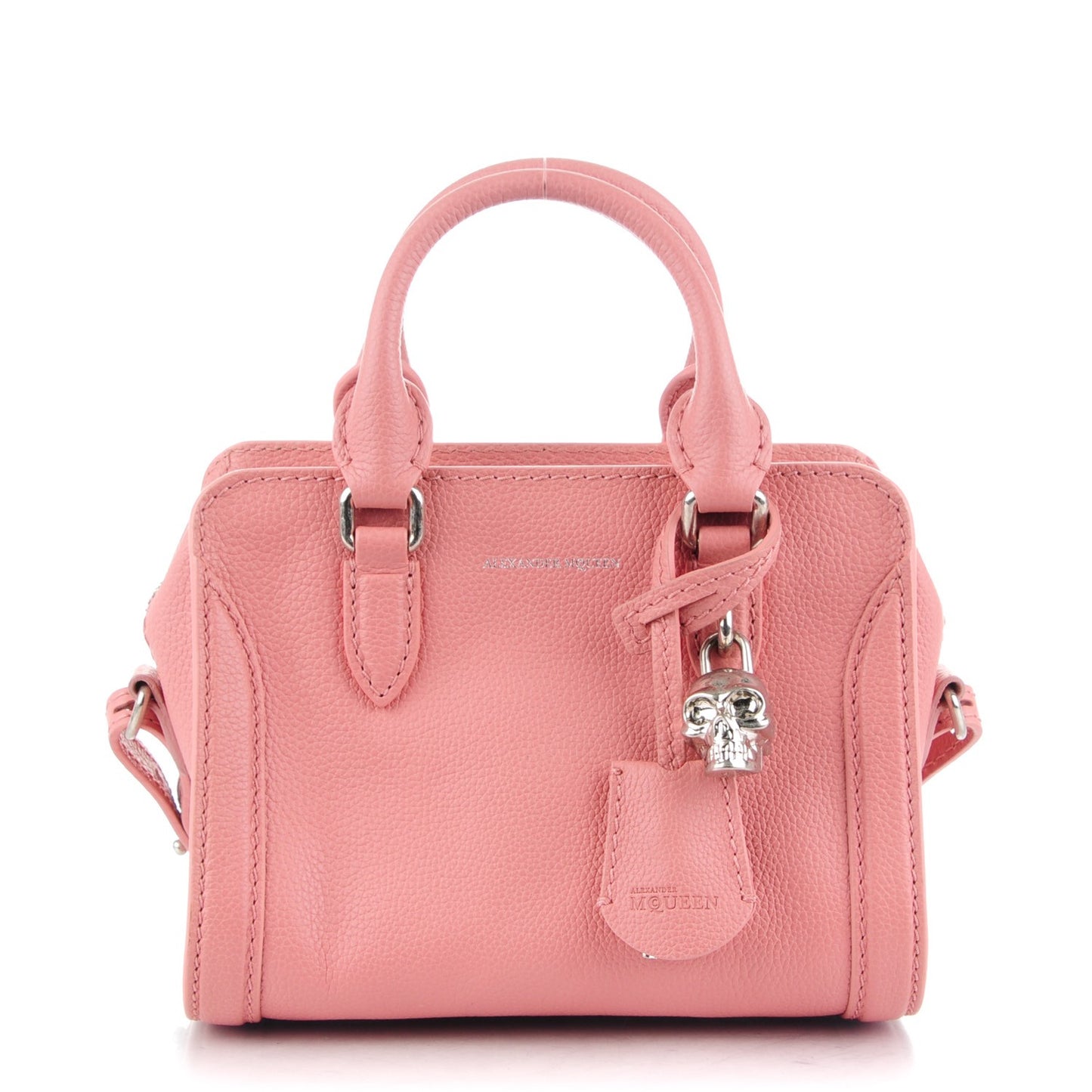 Pebbled Calfskin Mini Padlock Rose