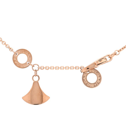 Bulgari 18K Rose Gold Diamond Mother of Pearl Divas' Dream Pave Pendant Necklace 4 of 5