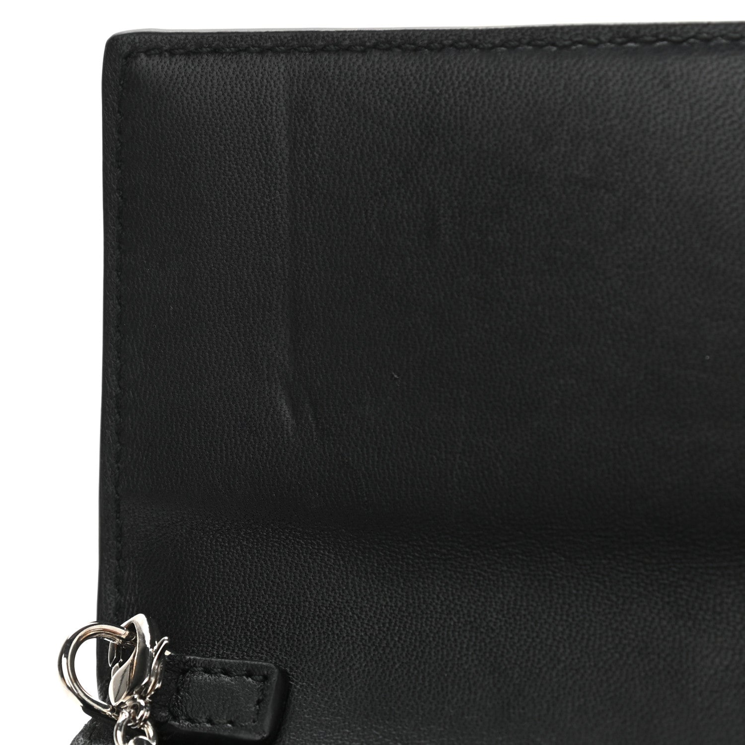 Alexander McQueen Pebbled Calfskin Skull Wallet on Chain Black 10 of 10