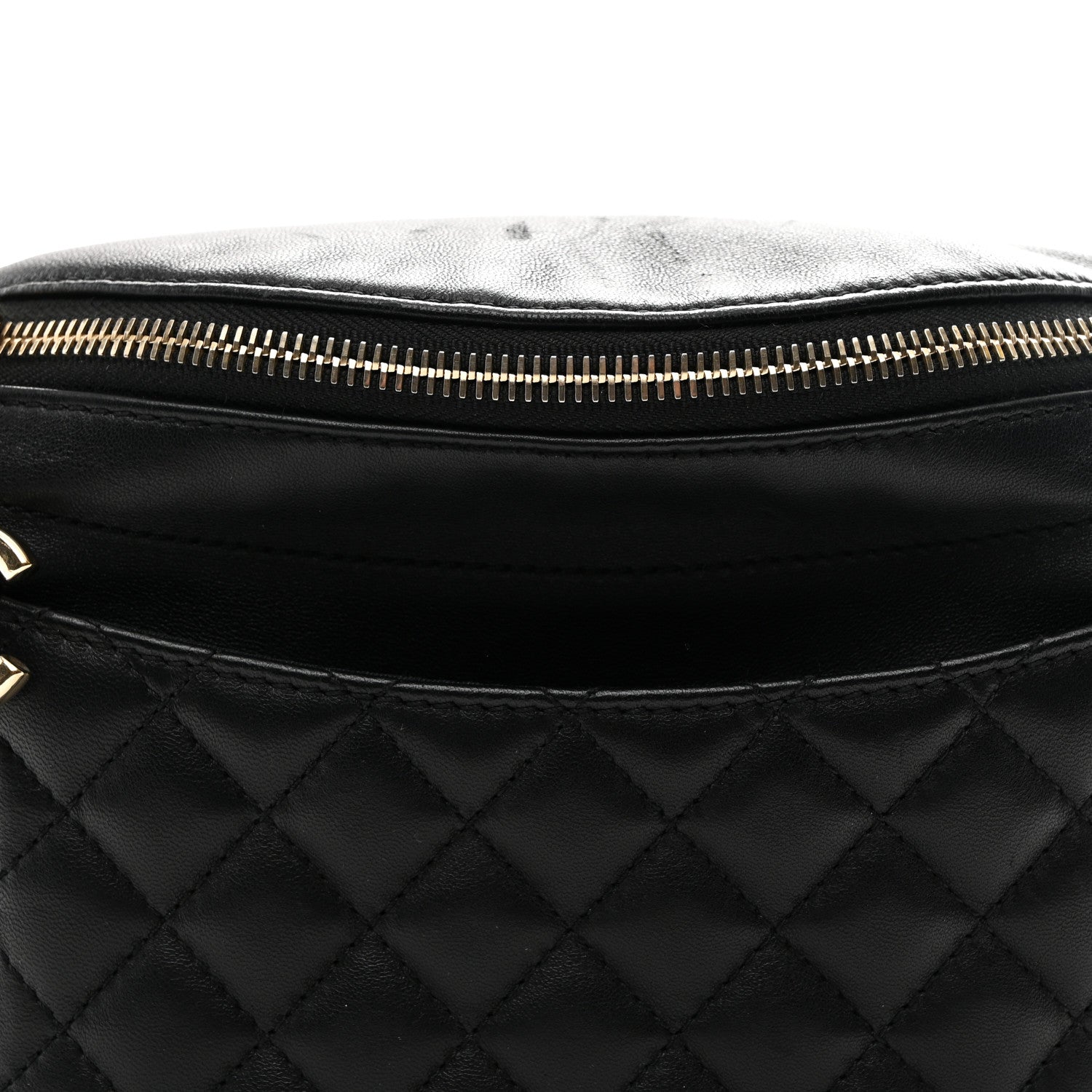 Chanel Lambskin Quilted Waist Bag Fanny Pack Black 15 of 19