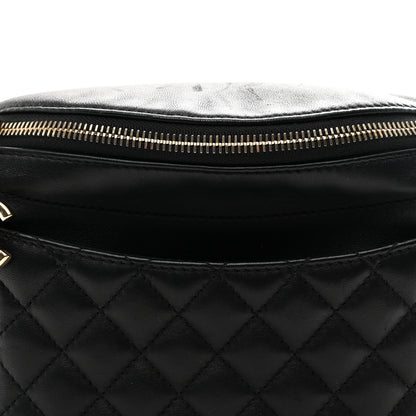 Chanel Lambskin Quilted Waist Bag Fanny Pack Black 15 of 19