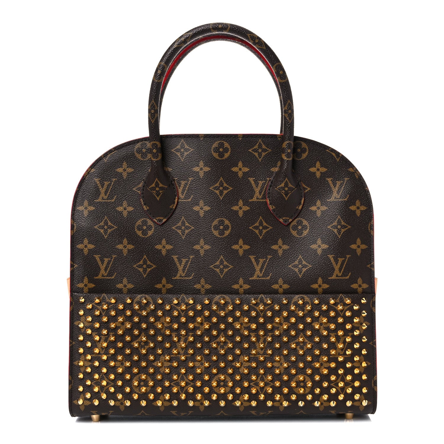 Louis Vuitton Monogram Calf Hair Spikes Iconoclasts Christian Louboutin Tote Red 1 of 18