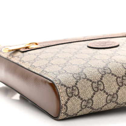 Gucci GG Supreme Monogram Azalea Calfskin Retro Interlocking G Flat Messenger Bag Beige Ebony Brown Sugar 8 of 10