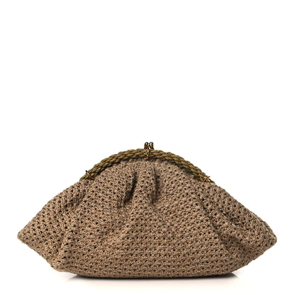 Fendi Intreccio Macrame Braided Shell Clutch Sand 1 of 9