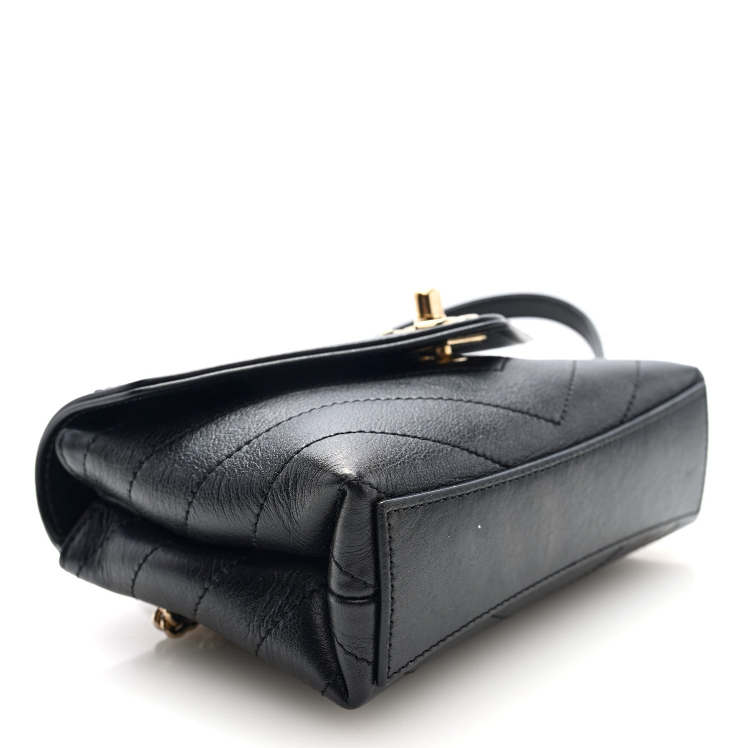 Chanel Calfskin Chevron Stitched Coco Waist Bag Black 4 of 10