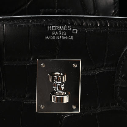 Hermes Matte Alligator Birkin 30 Black 6 of 10