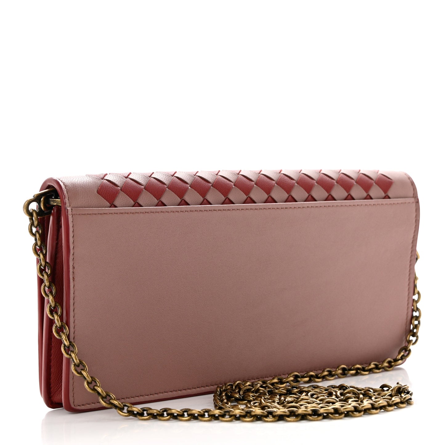 Nappa Intrecciato Continental Wallet on Chain Deco Rose Baccarra Rose