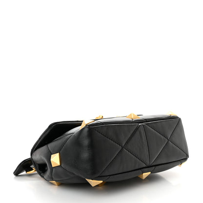 Valentino Garavani Nappa Medium Roman Stud Shoulder Bag Black 4 of 14