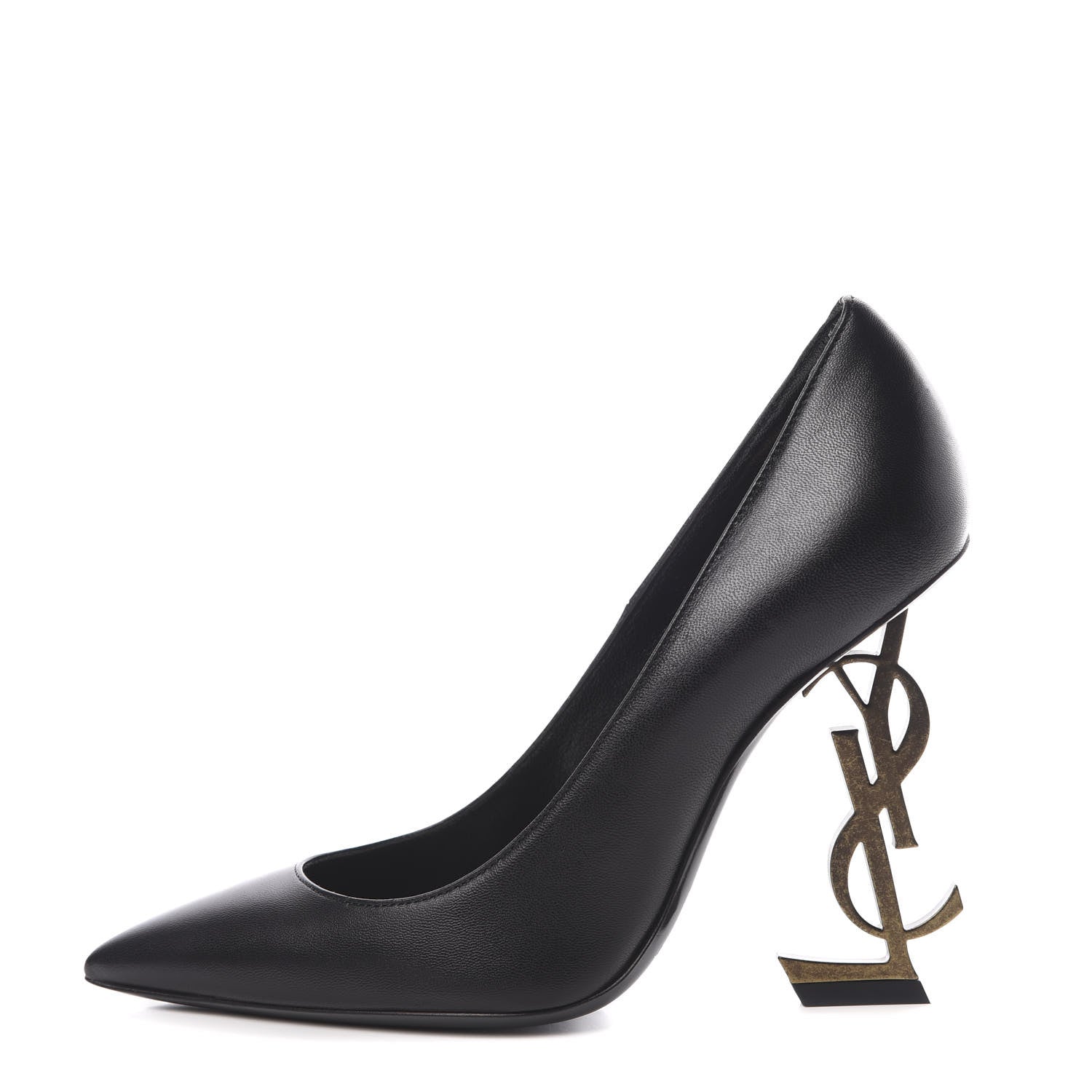 Saint Laurent Calfskin Opyum 100 Pumps 35 Black Gold 1 of 11