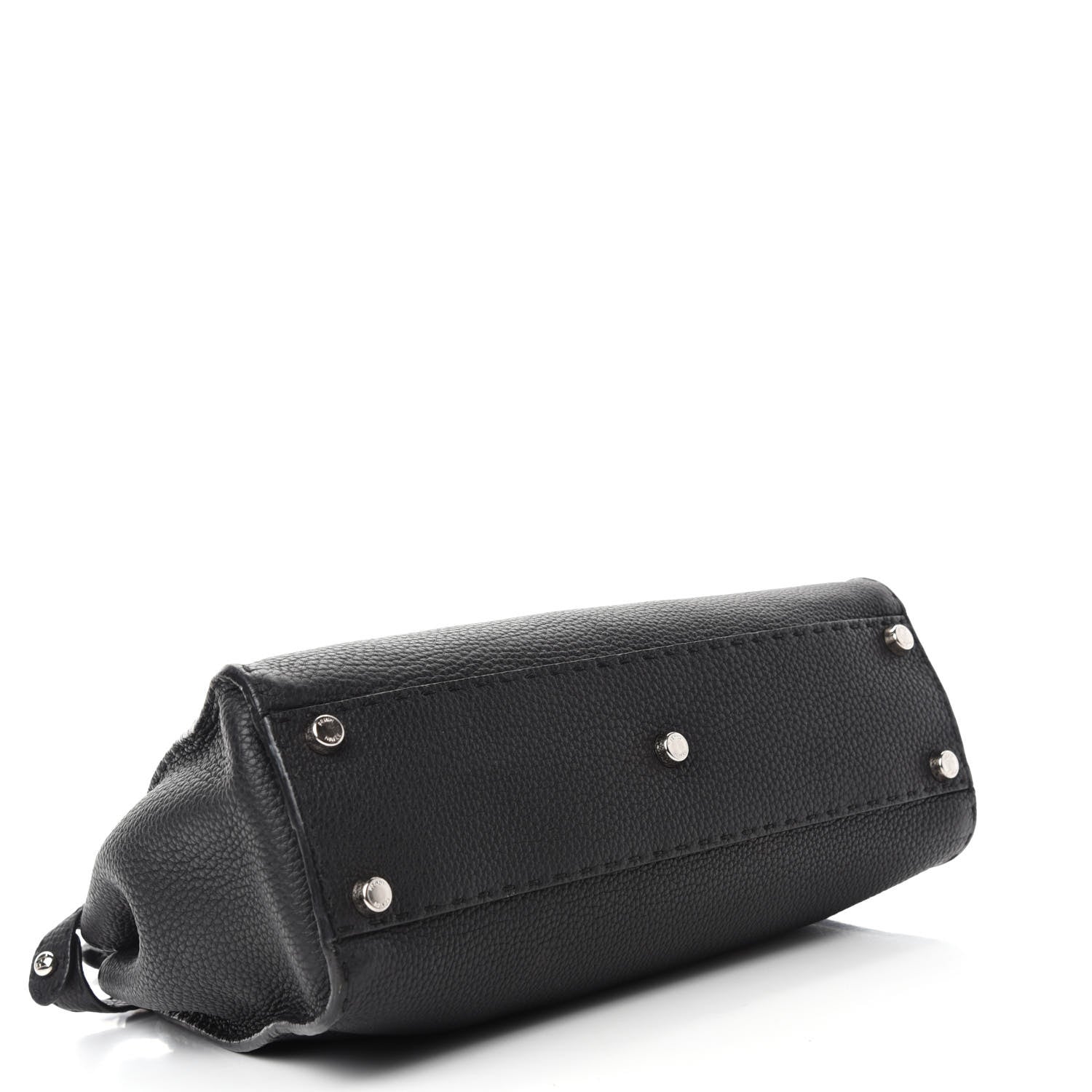 Fendi Cuoio Romano Selleria Bi-Color Medium Peekaboo Iconic Satchel Black Mou 4 of 15