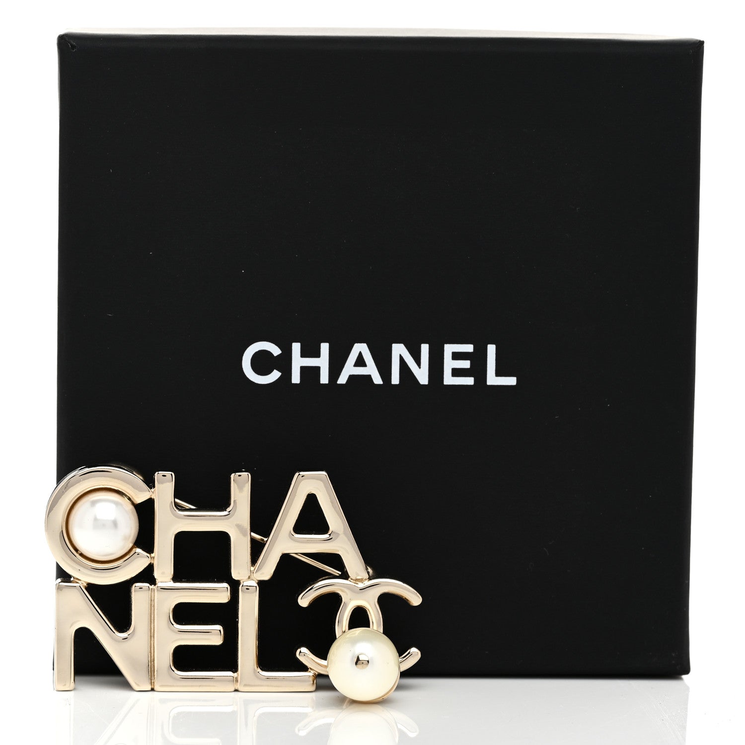 Chanel Pearl Cha Nel CC Logo Brooch 4 of 4