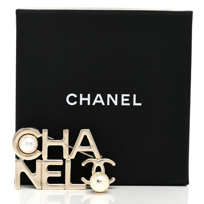 Chanel Pearl Cha Nel CC Logo Brooch 4 of 4