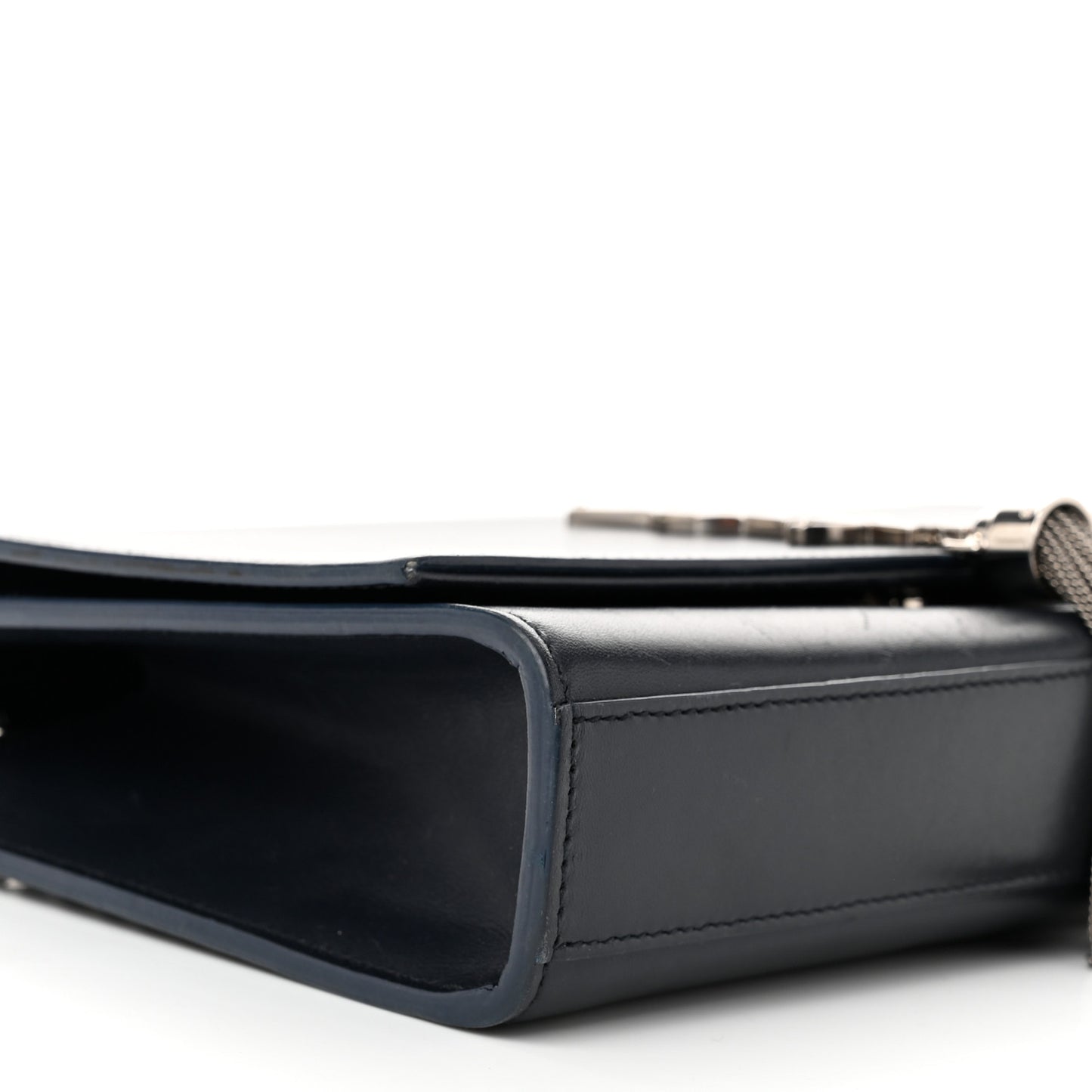 Smooth Calfskin Medium Classic Monogram Kate Tassel Satchel Marine