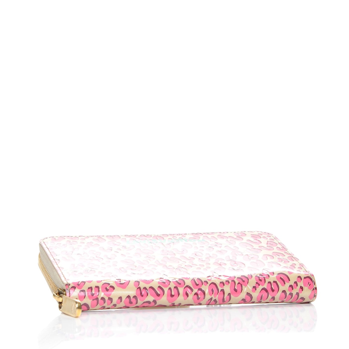 Vernis Leopard Zippy Wallet Blanc Corail