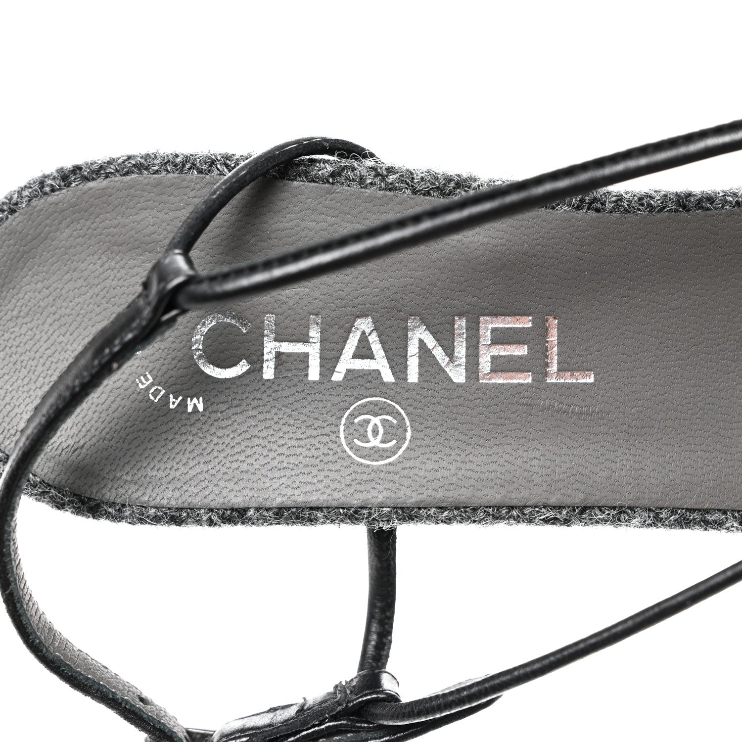 Chanel Tweed Satin Slingback Cap Toe Bow Pumps 38.5 Grey Black 6 of 10