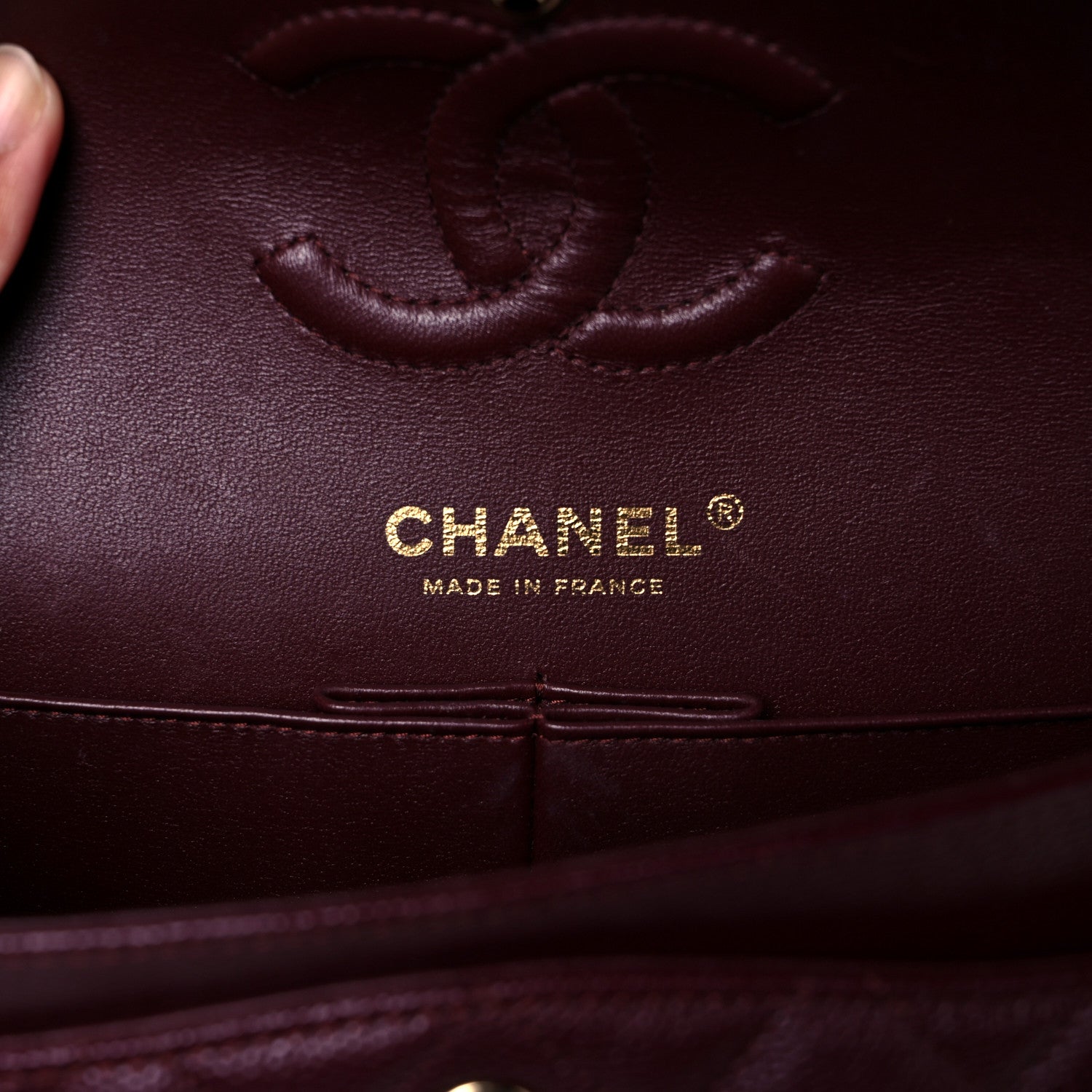 Chanel Caviar Quilted Small Double Flap Burgundy 6 of 10
