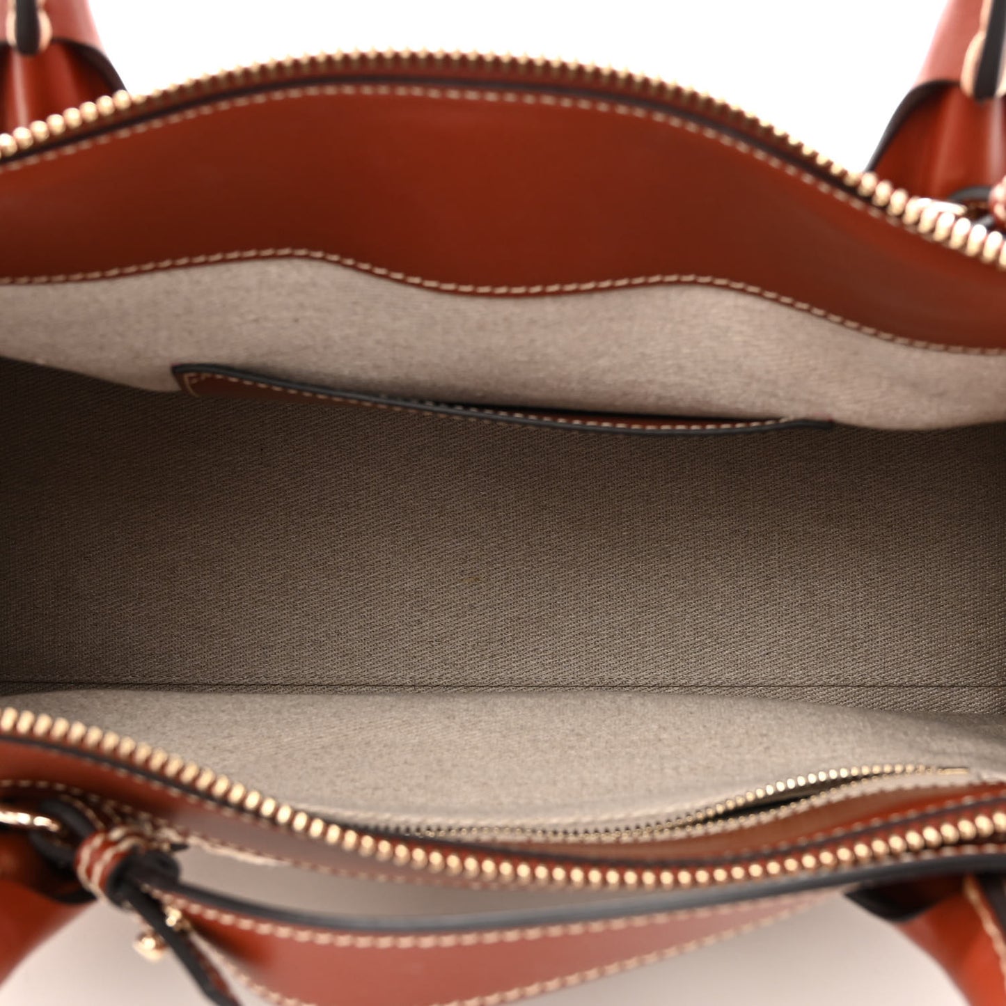 Nappa Shiny Calfskin Scallop Patchwork Medium Edith Day Bag Sepia Brown