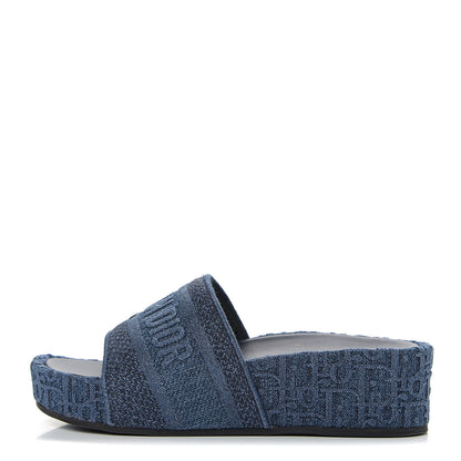 Christian Dior Oblique Denim D-Way Platform Sandal 38 Blue 1 of 9