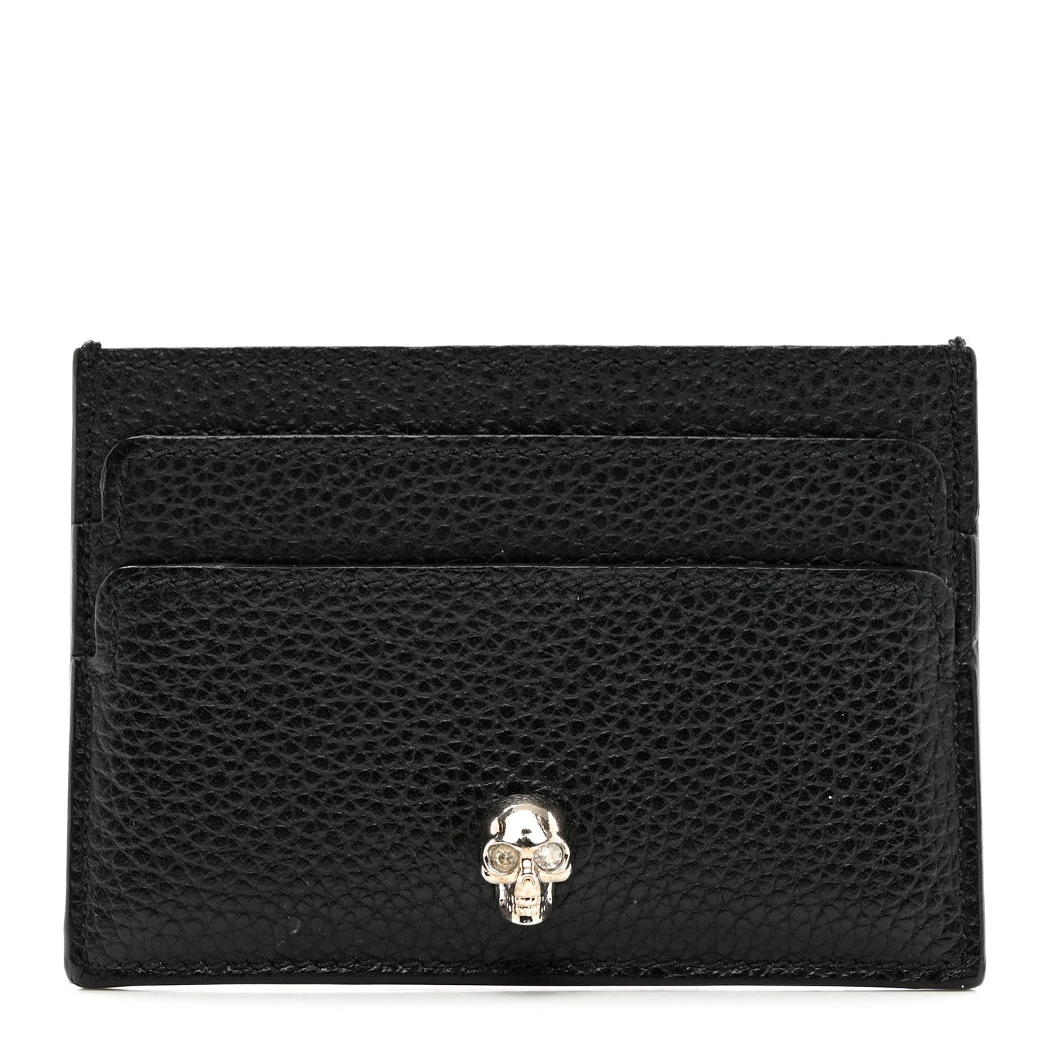 Alexander McQueen Calfskin Skull Card Holder Black 1 of 6