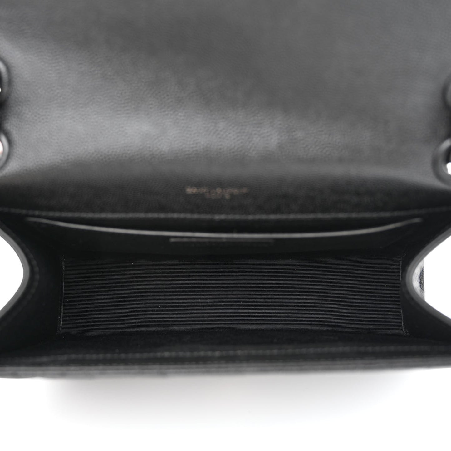 Grain De Poudre Textured Mixed Matelasse Triquilt Medium Monogram Monochrome Satchel Black
