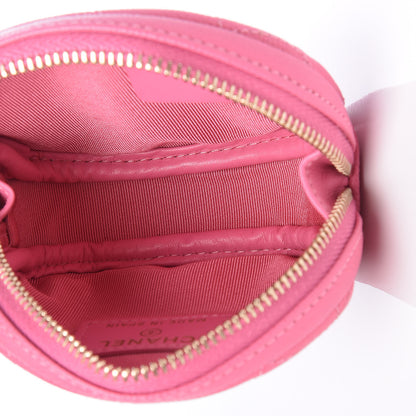 Chanel Caviar Quilted Zip Around Classic Coin Purse Pink 5 of 9