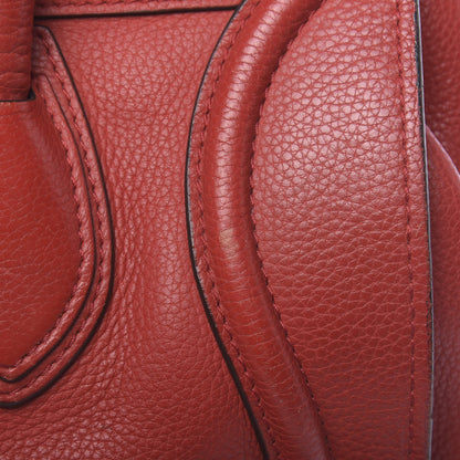 Celine Drummed Calfskin Mini Luggage Red 8 of 21