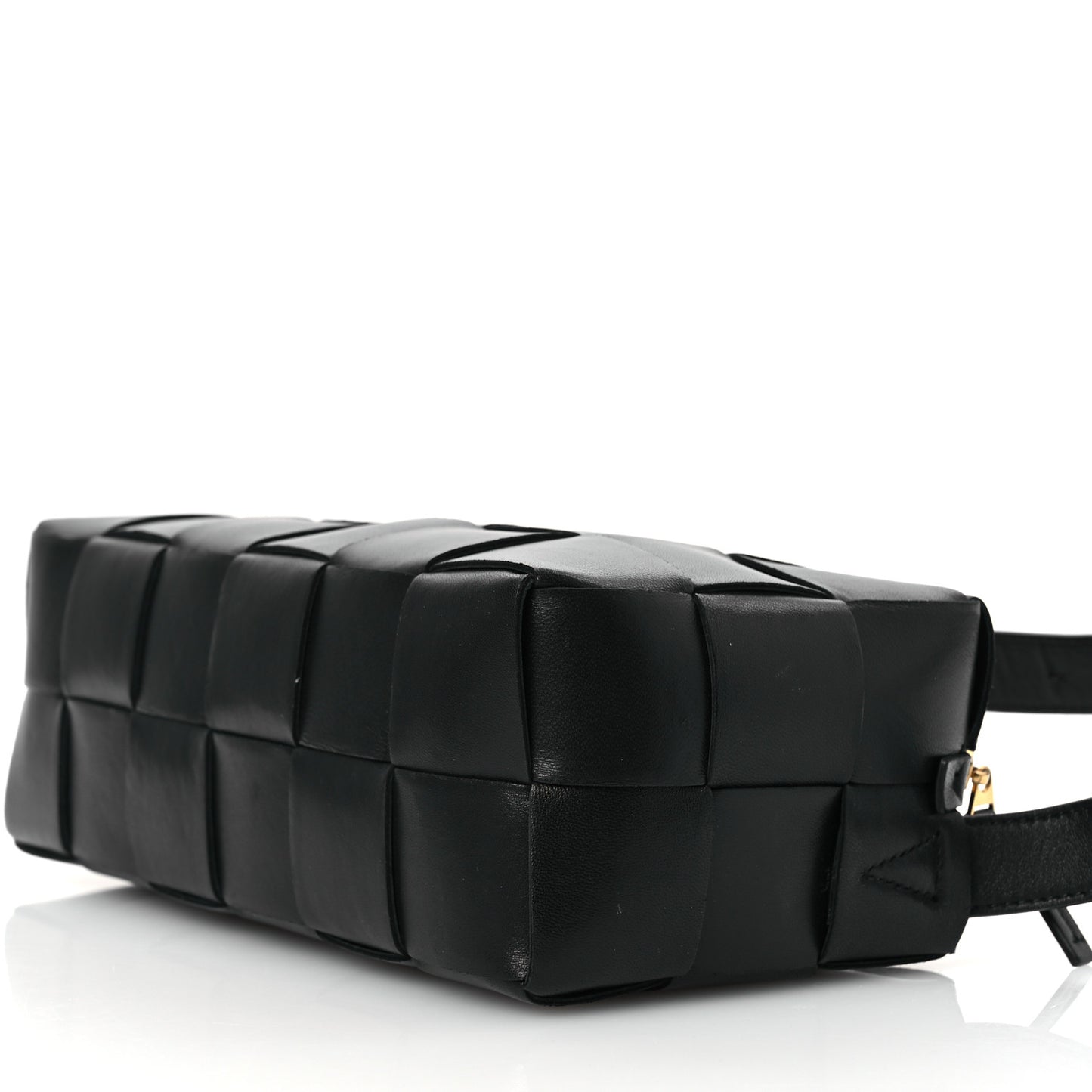 Lambskin Maxi Intrecciato Brick Cassette Bag Black