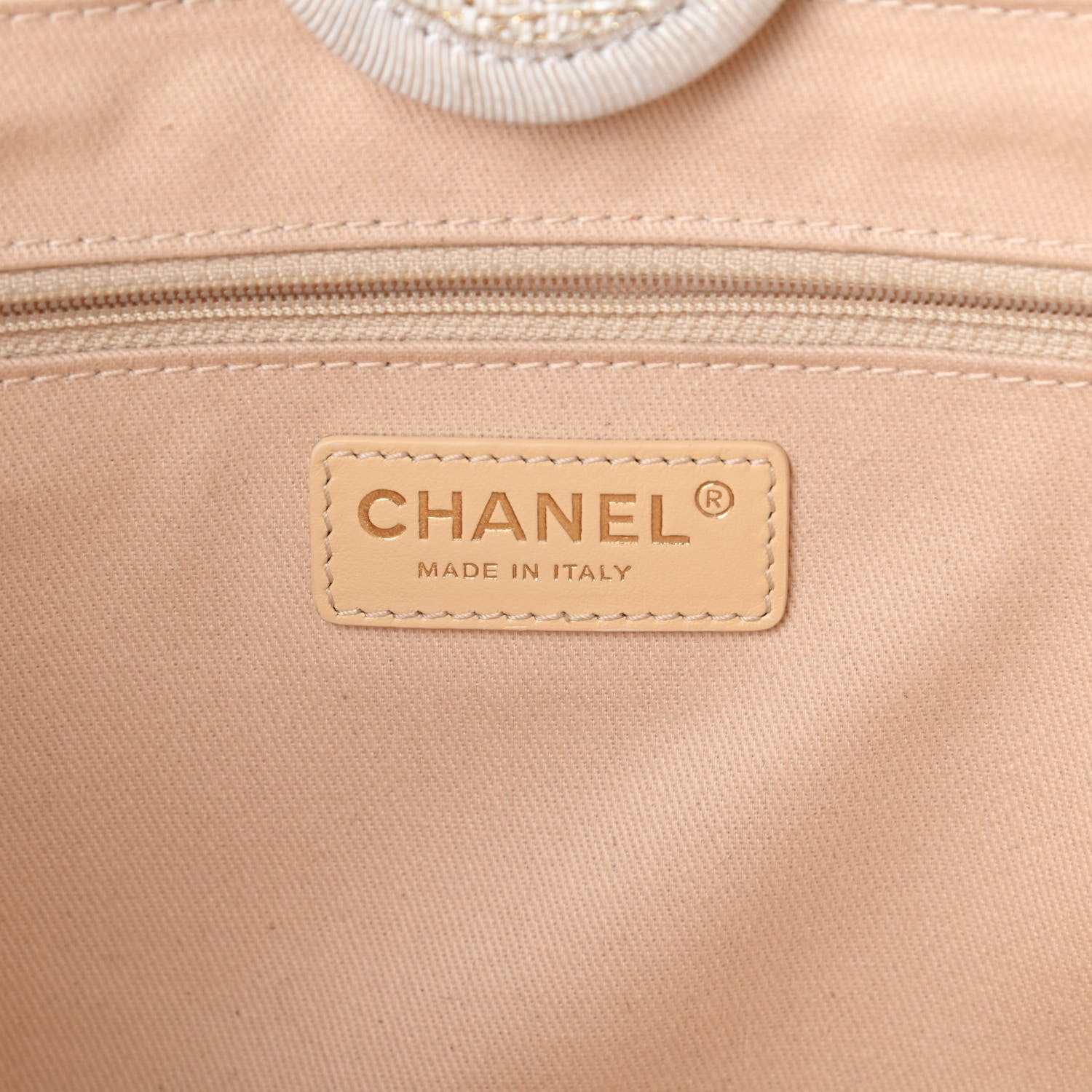Chanel Lurex Boucle Small Deauville Tote Ivory 6 of 10
