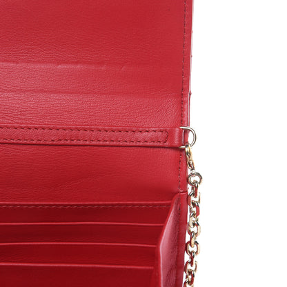 Christian Dior Patent Cannage Miss Dior Chain Wallet Red 12 of 12