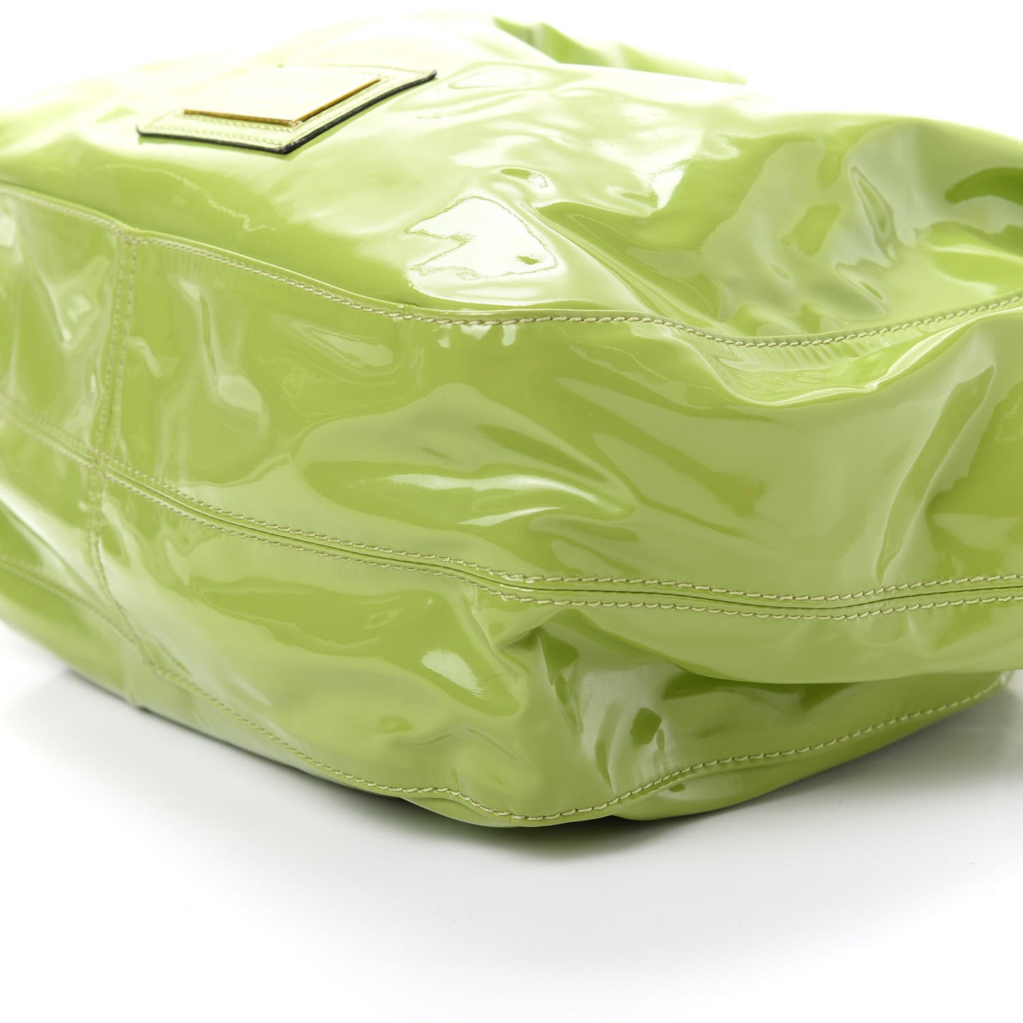 Patent Lacca Small Nuage Bow Hobo Green