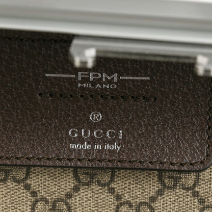 Gucci GG Supreme Monogram Aluminium Porter Medium Trolley Suitcase Silver 5 of 11